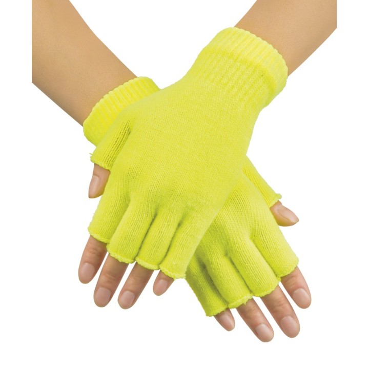 vingerloze neon handschoenen fluo geel