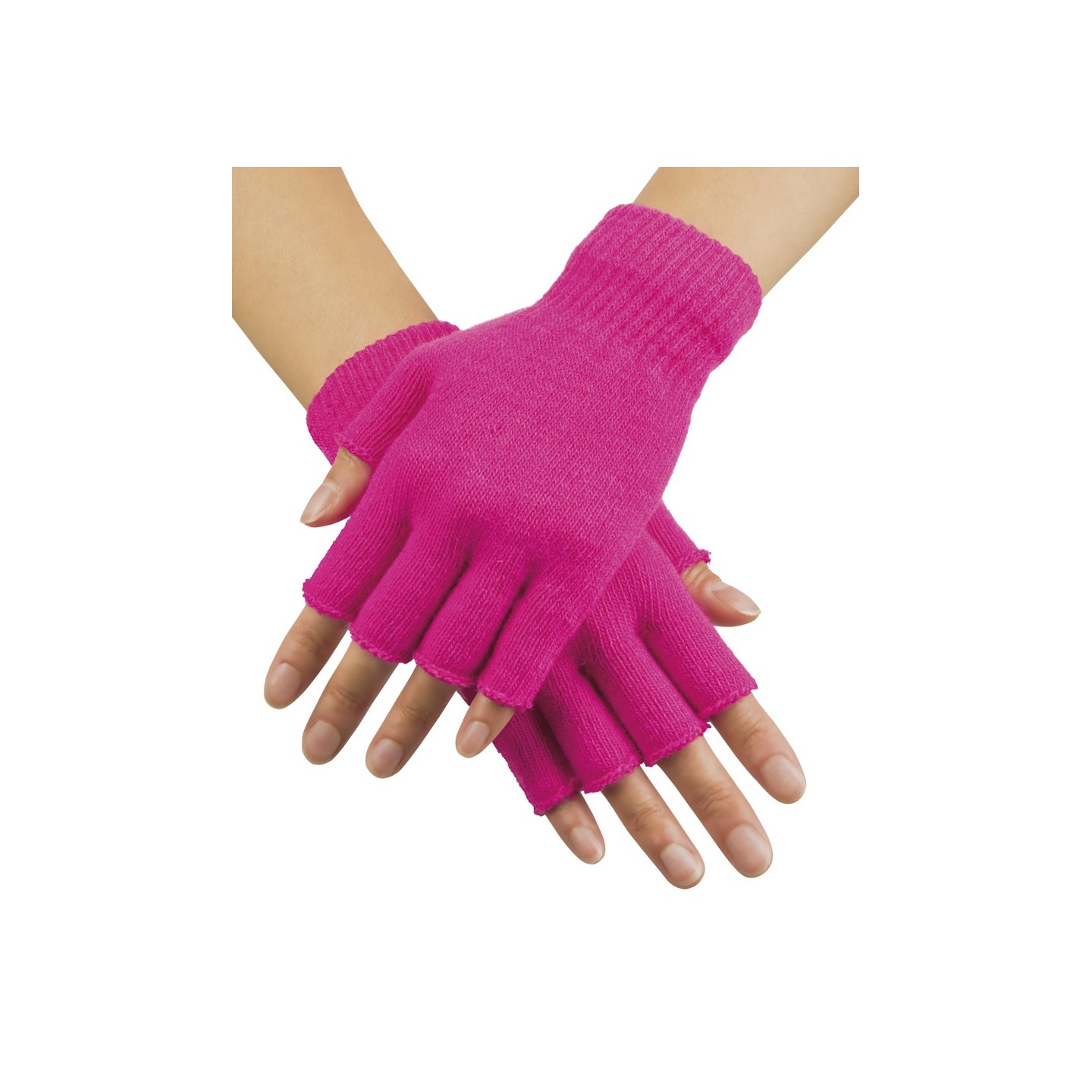 vingerloze neon handschoenen fluo roze