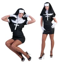 Sexy Nonnen Kostuum jurkje nonnenkleed pakje
