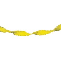 Crepe papier slinger geel 24m