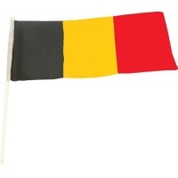 Belgie Zwaaivlag op stok 47x33cm
