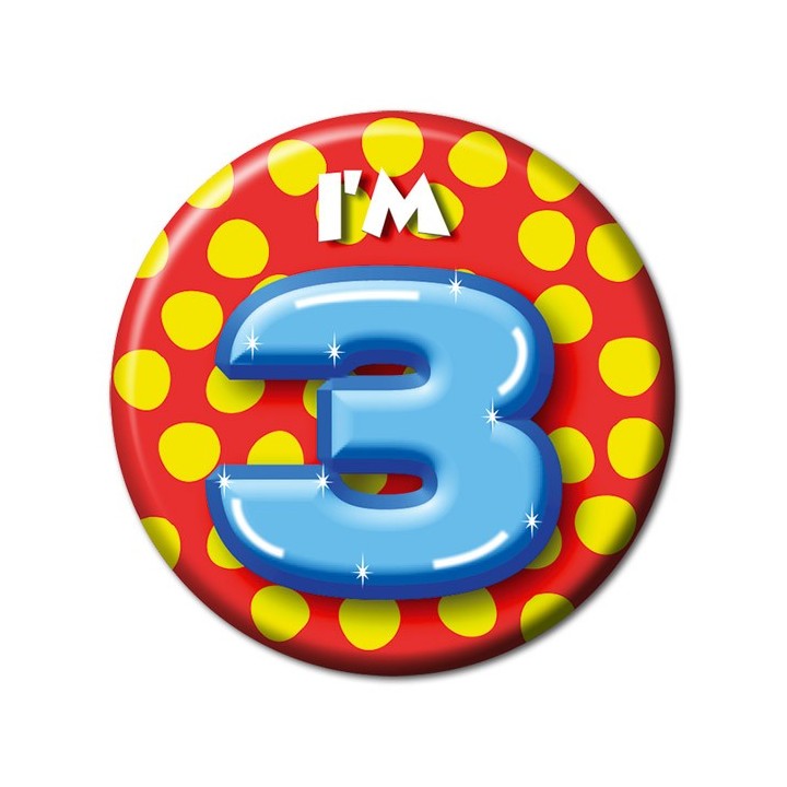verjaardag button 3 jaar derde 