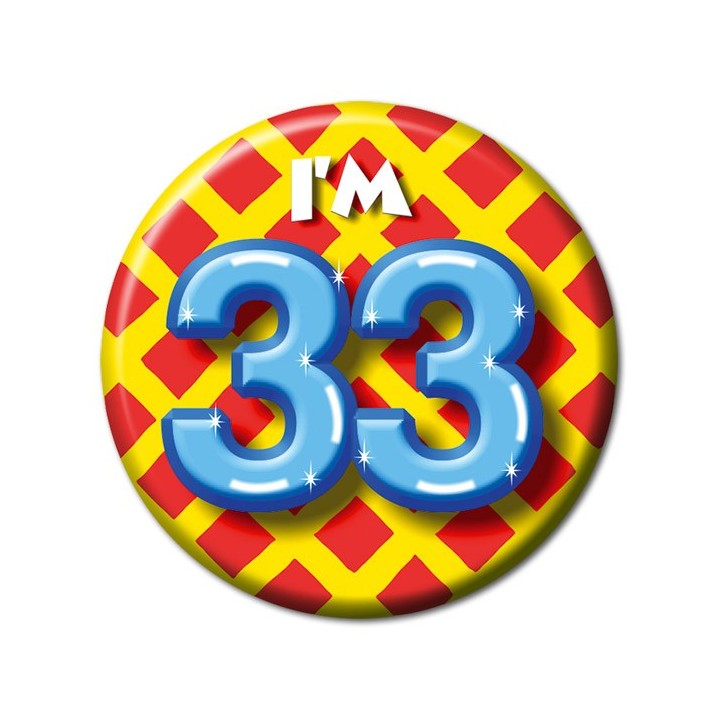 button 33 jaar verjaardag