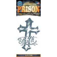 Prison nep plaktattoo Faith Kruis tijdelijke tattoo