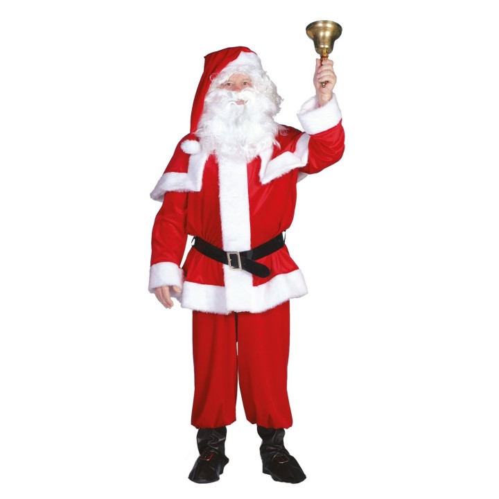 Kerstmanpak kerstman kostuum kleding kledij  polyester fluweel 4-delig