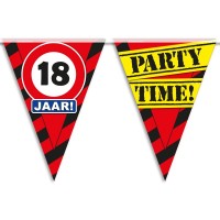 Verjaardag slinger 18 jaar verkeersbord versiering feestartikelen decoratie vlaggenlijn