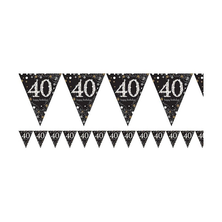 Verjaardag slinger vlaggenlijn 40 jaar versiering decoratie 40ste ste