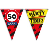 verjaardag slinger 50 jaar verkeersbord versiering feestartikelen decoratie vlaggenlijn