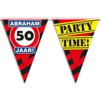Verjaardag slinger Abraham 50 jaar verkeersbord versiering feestartikelen decoratie vlaggenlijn