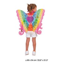 Vlinder vleugels regenboog 60x54cm