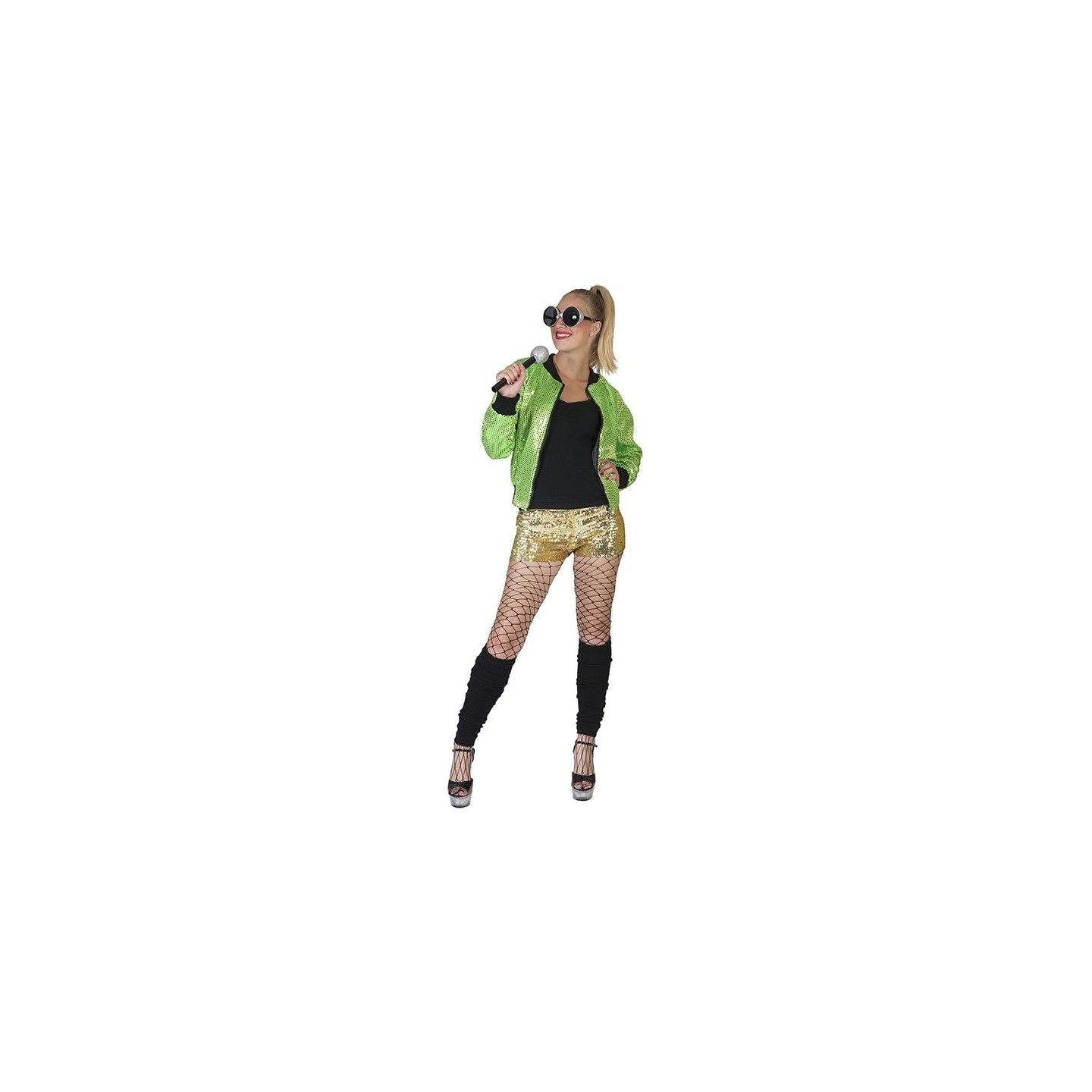 Glitter jasje groen Bomberjacket dames k3 jaren 90 kleding