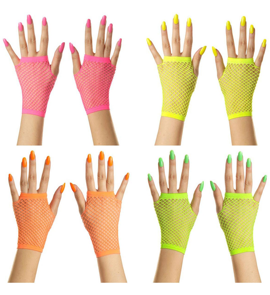 Konijn Slordig plannen Fluo neon visnet handschoenen | Jokershop.be - Verkleedwinkel