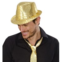 disco glitter hoed glitterhoedje goud