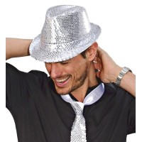 disco glitter hoed zilver glitterhoedje