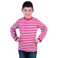 T-Shirt lange mouw gestreept rood/wit kind