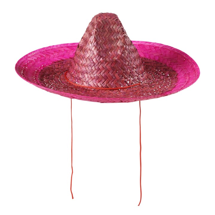 Mexicaanse sombrero hoed roze 48cm groot