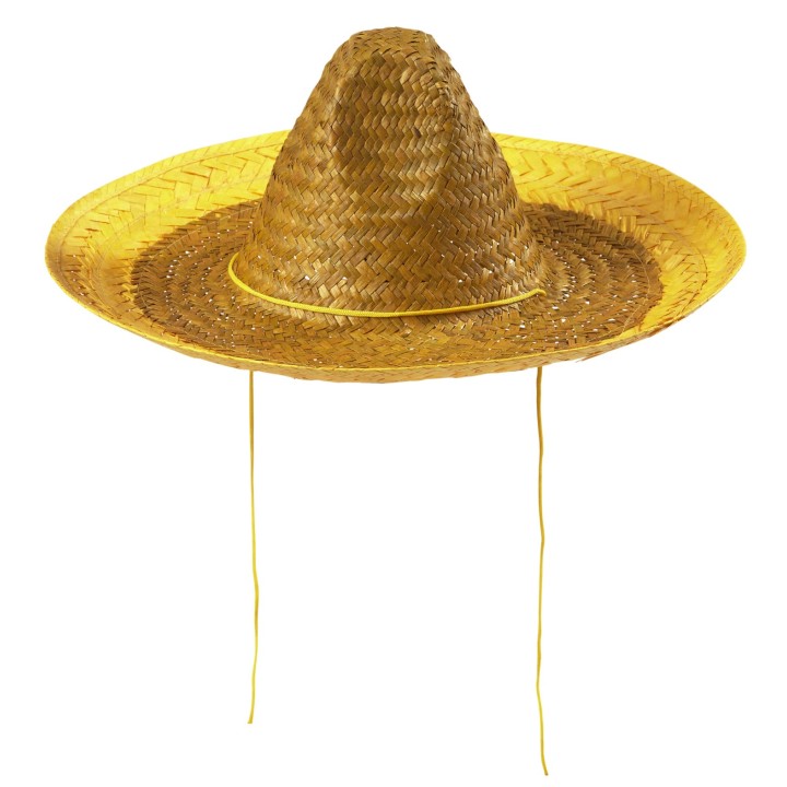 Mexicaanse sombrero hoed geel 48cm groot
