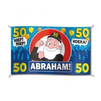 Spandoek vlag 50 jaar Abraham versiering