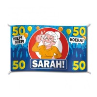 Spandoek vlag 50 jaar Sarah versiering