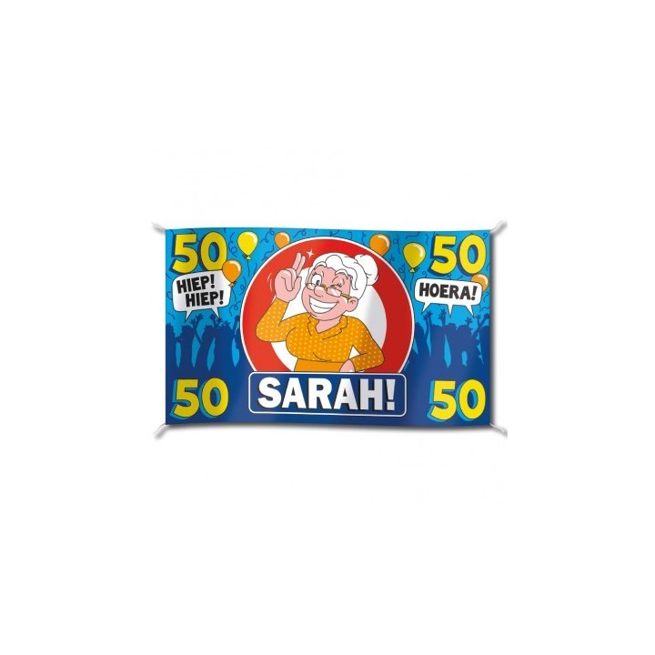 Spandoek vlag 50 jaar Sarah versiering