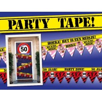 party tape 80 jaar verjaardag versiering