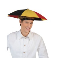 Paraplu hoed België supporter zwart-geel-rood fanartikelen 