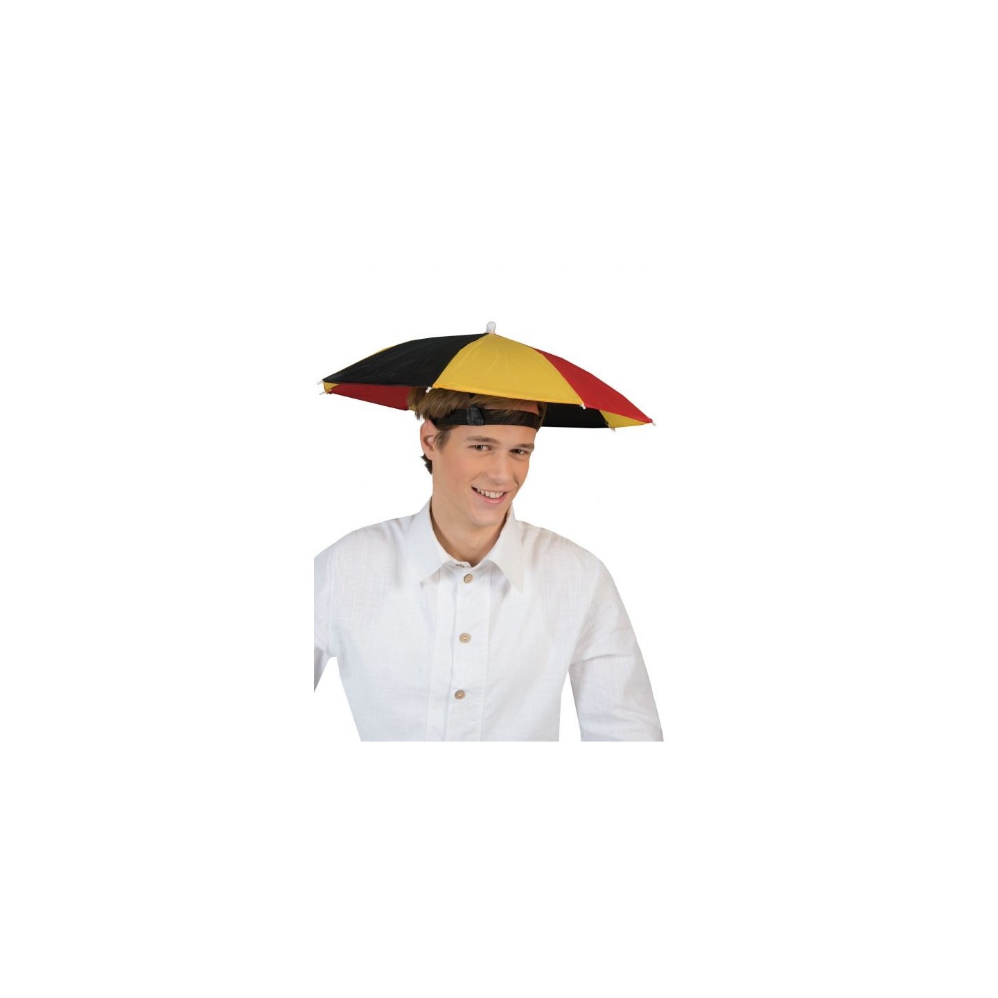 Paraplu hoed België supporter zwart-geel-rood fanartikelen 