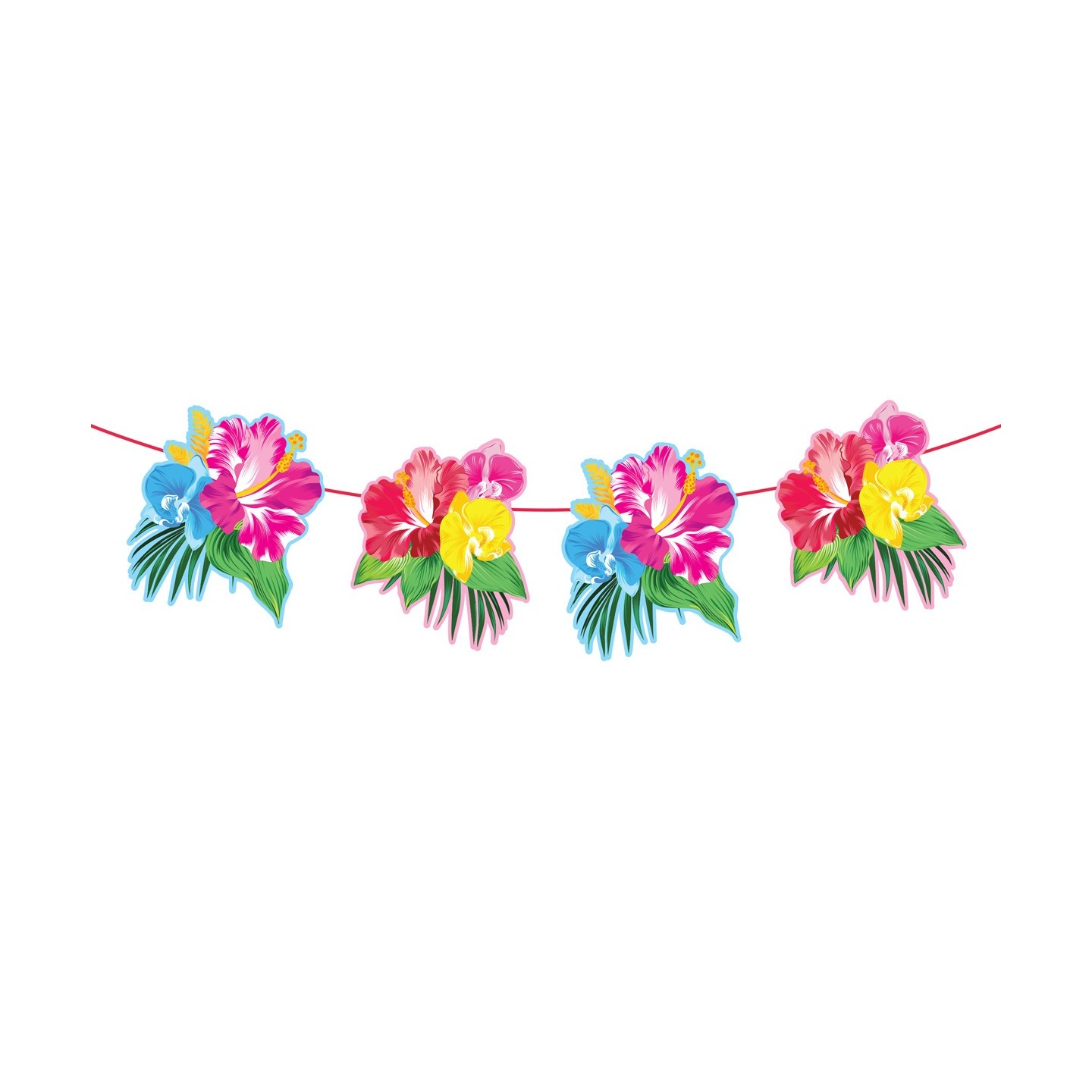 Slinger met tropische bloemen hawaii versiering