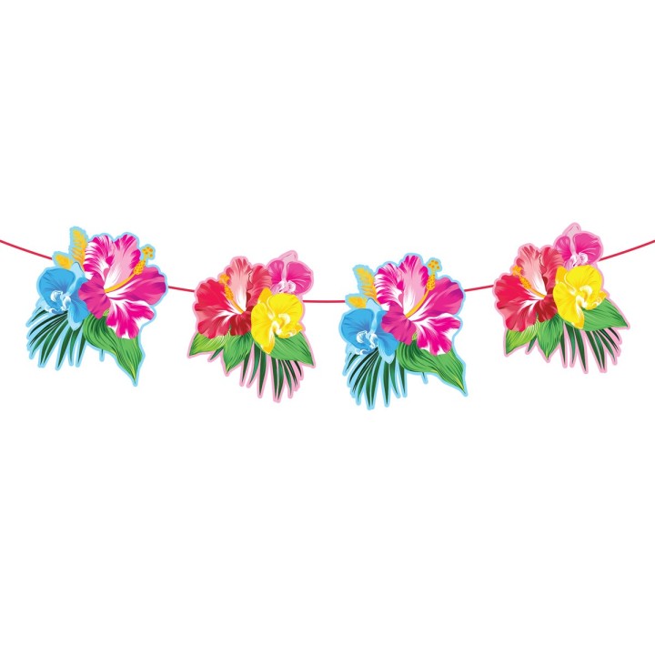 Slinger met tropische bloemen hawaii versiering