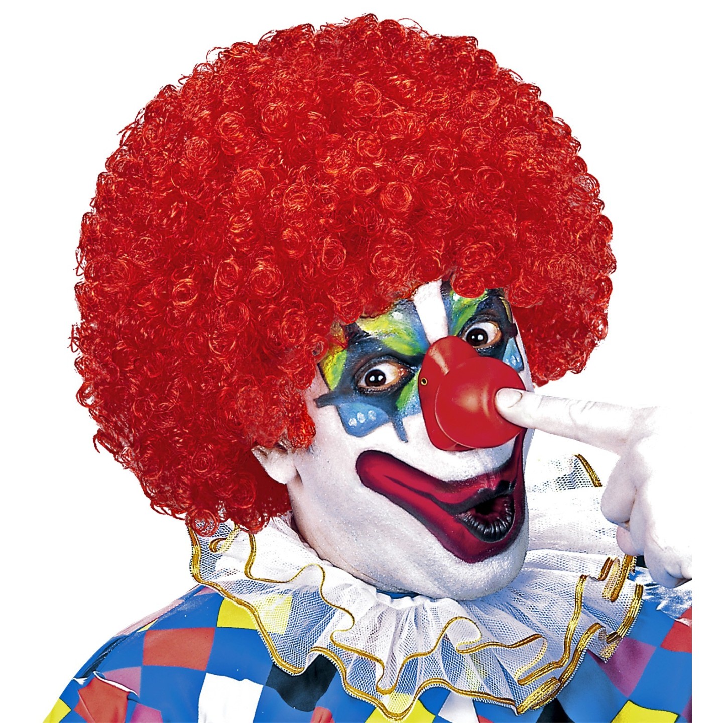 Clownspruik rood krullen carnavalspruiken feestpruiken