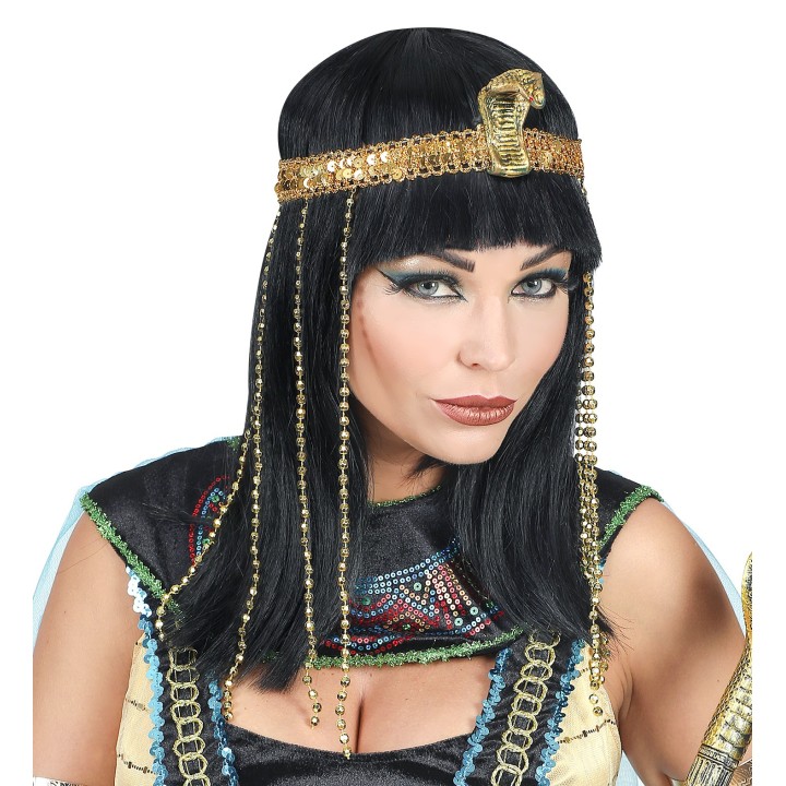 cleopatra pruik carnavalspruik zwarte feestpruik