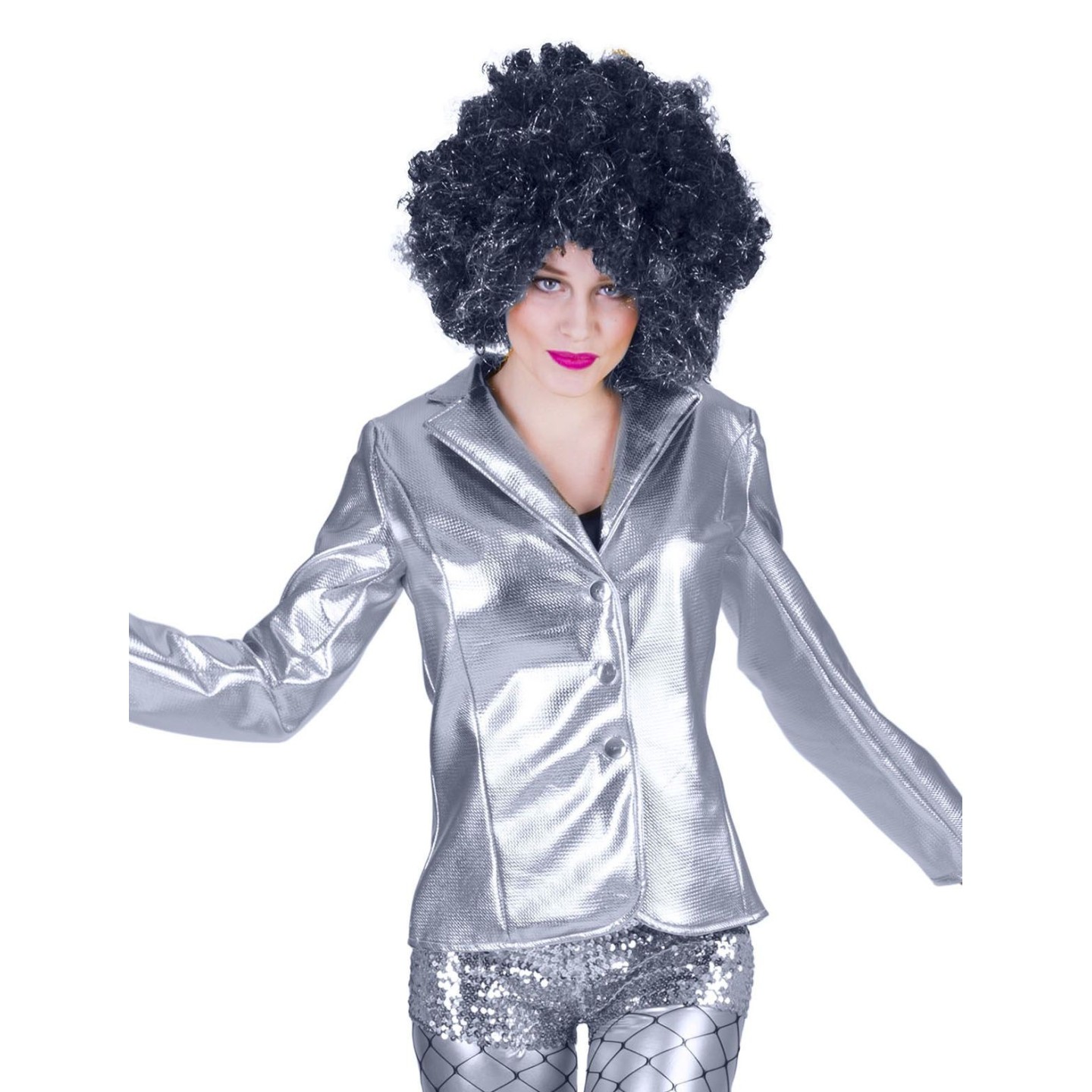 disco kleding dames zilver glitter jasje