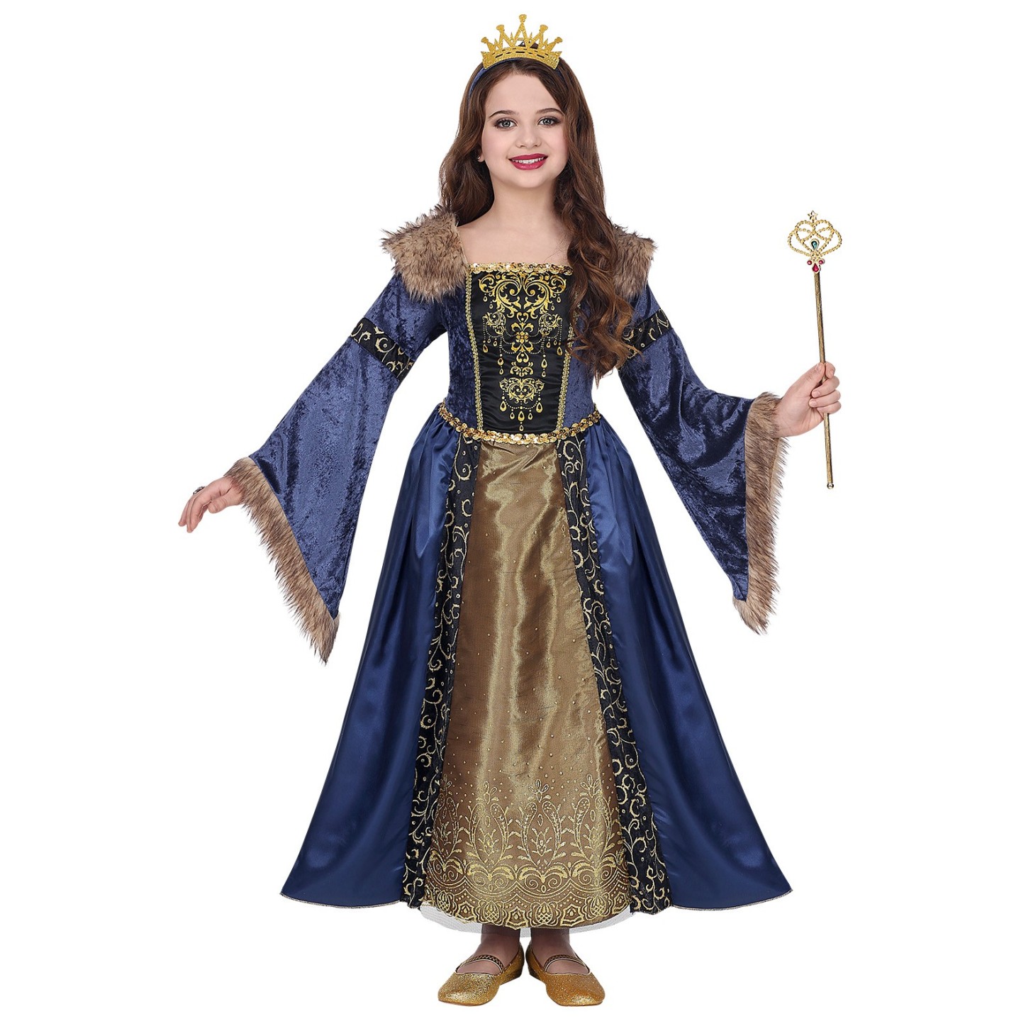 Middeleeuwse koningin kostuum kind kleding carnaval