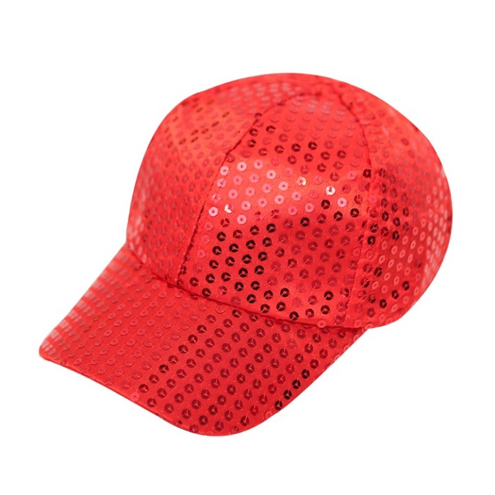 Glitter pet rood pailletten cap