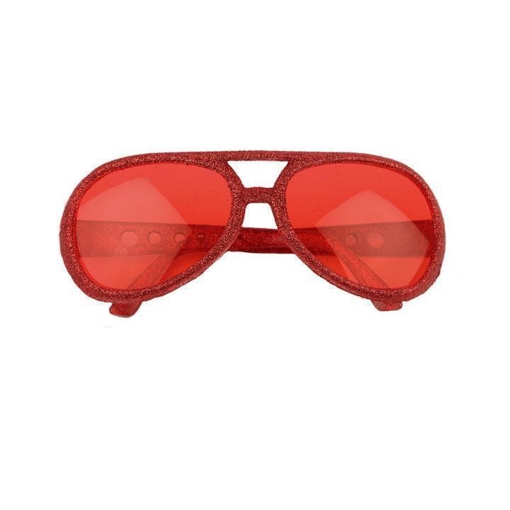 rode disco bril glitter feestbril partybril