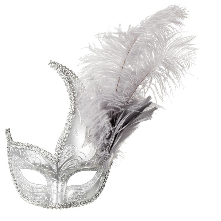 Venetiaans oogmasker zilver Venice prezioso carnavalsmasker