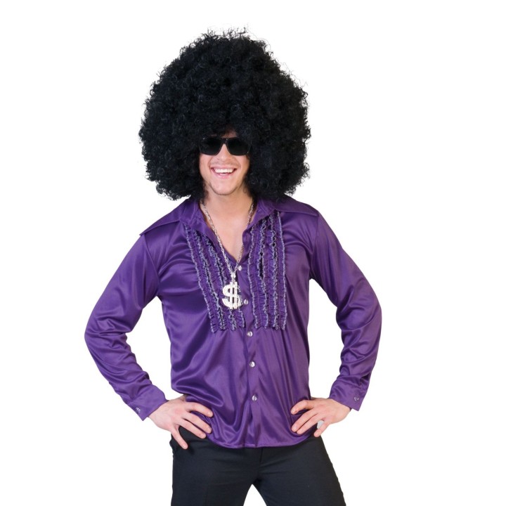 disco hemd paars jaren 70 kleding