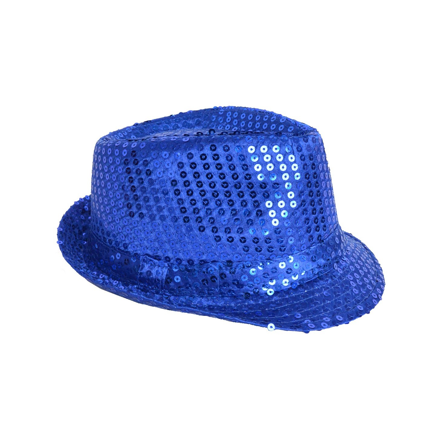 disco glitterhoed blauwe pailletten hoed