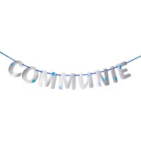 letters slinger communie blauw versiering decoratie