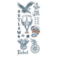 Tijdelijke nep plak tattoo Biker Outlaws