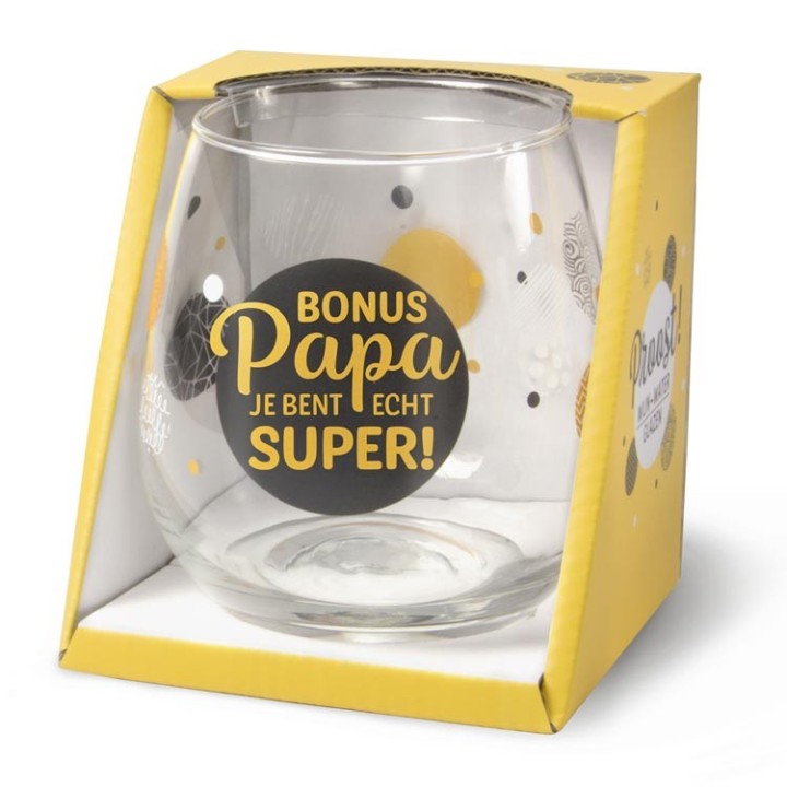 Wijn-gin-waterglas Bonus Papa Proost !