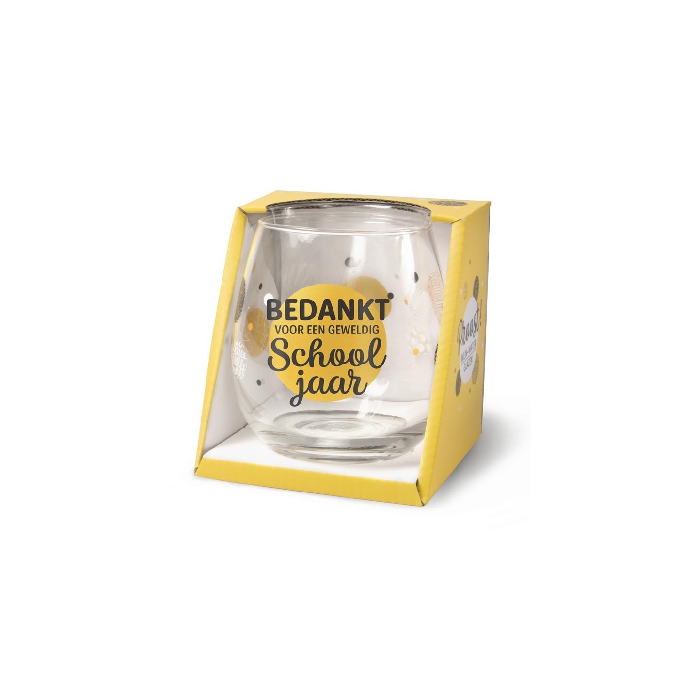 Wijn-gin-waterglas schooljaar Proost !