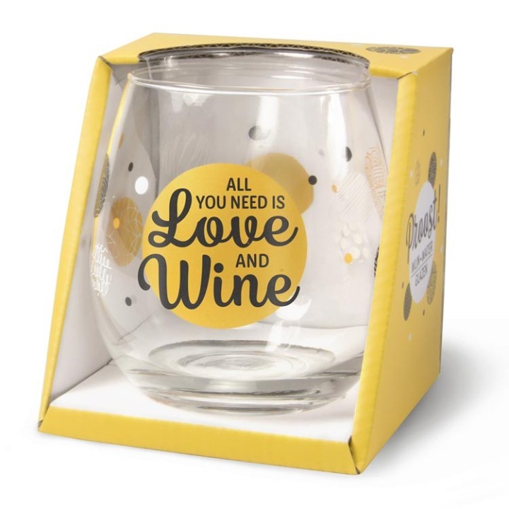 Wijn-gin-waterglas Love Proost !