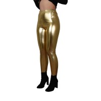 gouden metallic legging  dames carnaval