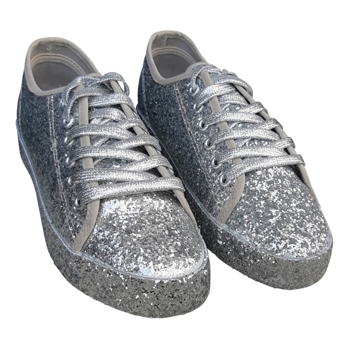 zilveren glitter sneakers dames disco schoenen