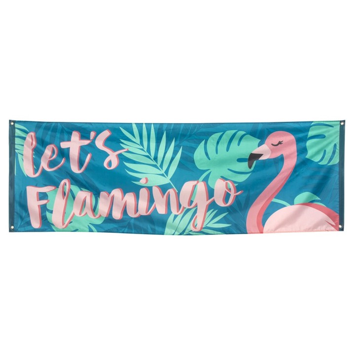 flamingo decoratie spandoek 