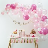 Roze ballonnenboog pakket zelf maken
