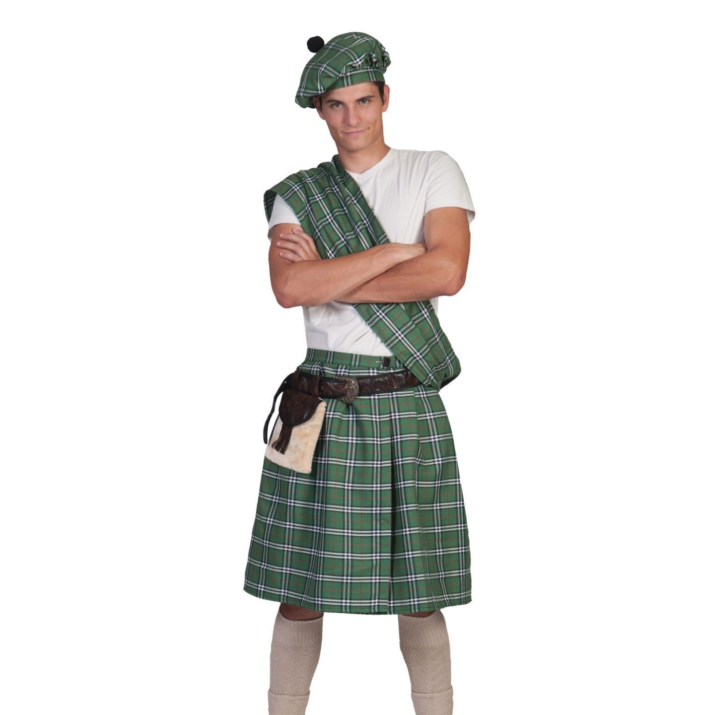 Zuiver logboek scheepsbouw Schotse Highlander kilt heren - groen | Jokershop.be - Verkleedwinkel