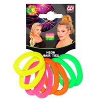 Fluo haarelastiekjes neon accessoires carnaval