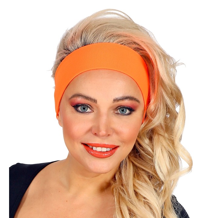 Fluo haarband oranje hoofdband neon accessoires